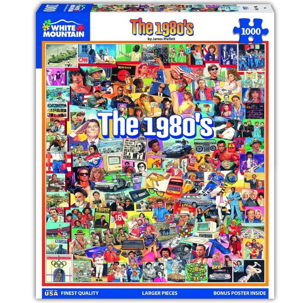 3/$55❤️THE 1980's White Mountain The Eighties 1000 pcs puzzle James Mellett